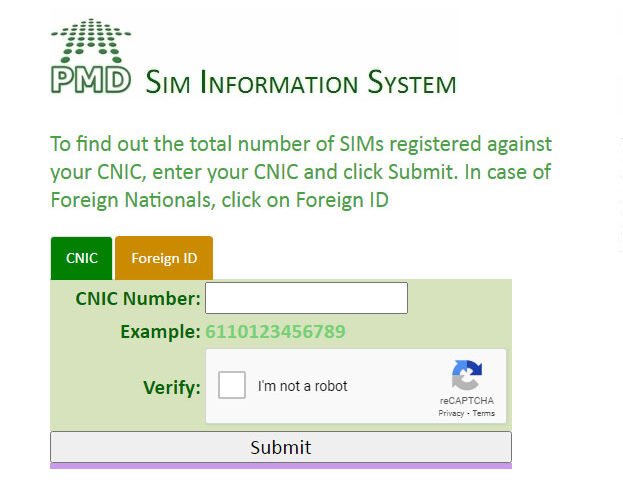 How to Check SIM Owner CNIC